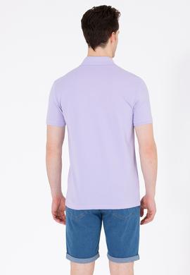 Erkek Lila Basic Polo Yaka Tişört - 50262933385