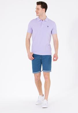Erkek Lila Basic Polo Yaka Tişört - 50262933385