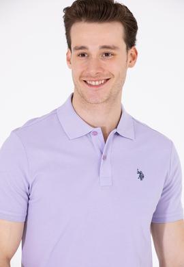 Erkek Lila Basic Polo Yaka Tişört - 50262933385