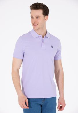 Erkek Lila Basic Polo Yaka Tişört - 50262933385
