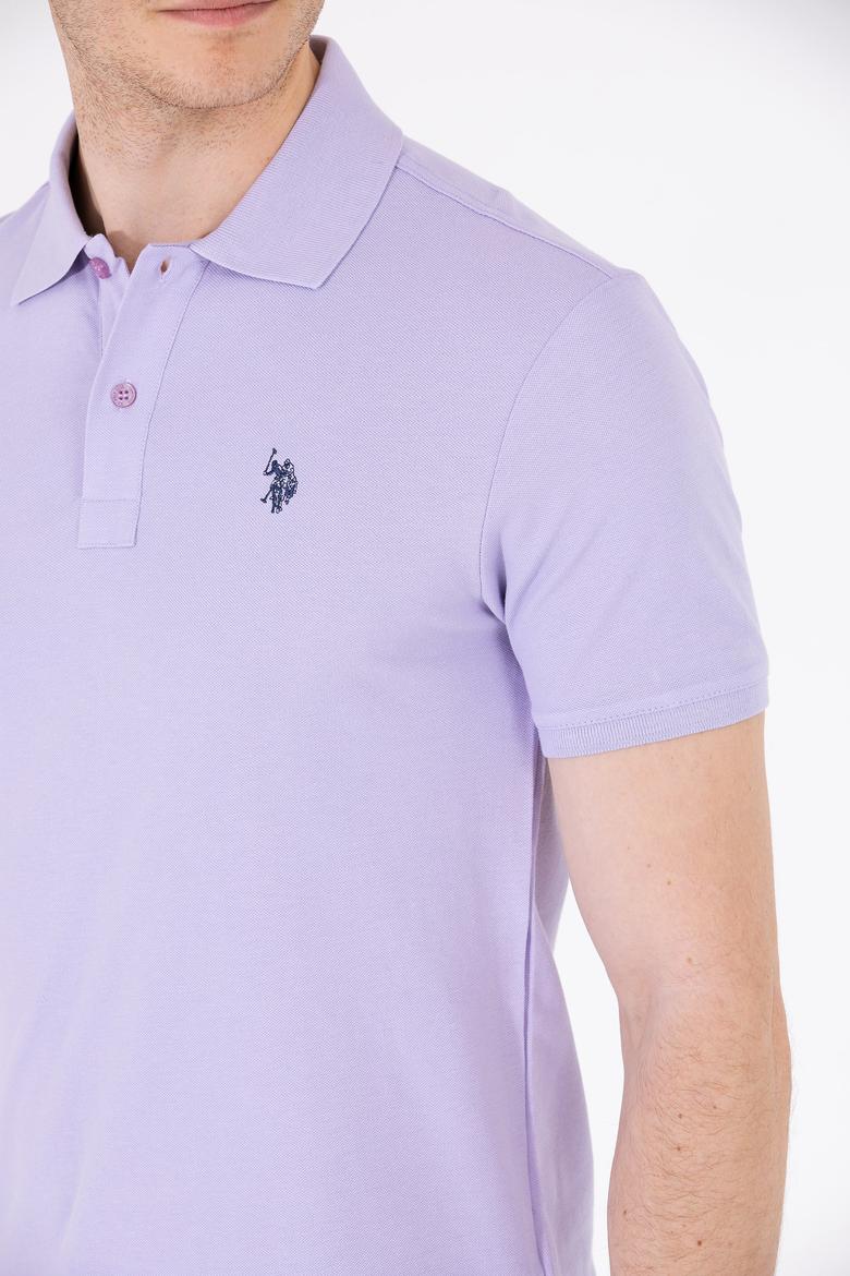 Erkek Lila Basic Polo Yaka Tişört - 50262933385