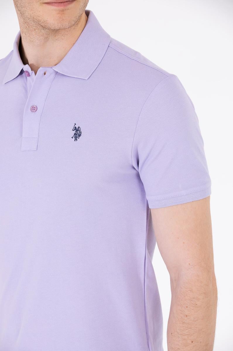 Erkek Lila Basic Polo Yaka Tişört