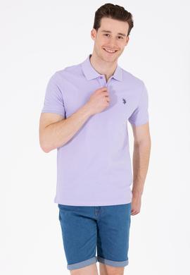 Erkek Lila Basic Polo Yaka Tişört - 50262933385