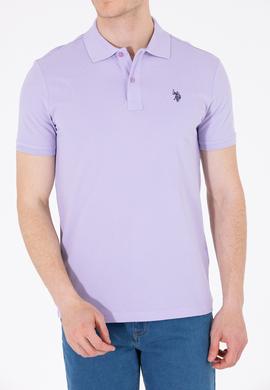 Erkek Lila Basic Polo Yaka Tişört - 50262933385