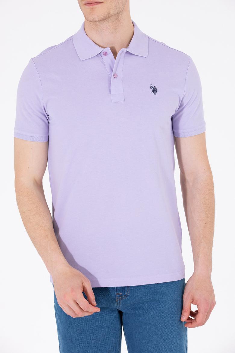 Erkek Lila Basic Polo Yaka Tişört - 50262933385