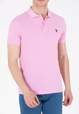 Erkek Açık Pembe Polo Yaka Basic T-Shirt - 50262933510