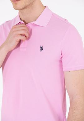 Erkek Açık Pembe Polo Yaka Basic T-Shirt - 50262933510