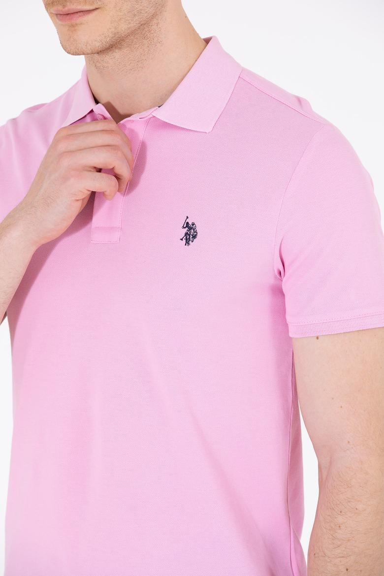 Erkek Açık Pembe Polo Yaka Basic T-Shirt - 50262933510