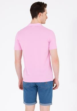 Erkek Açık Pembe Polo Yaka Basic T-Shirt - 50262933510