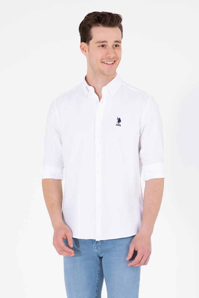 Erkek Beyaz Uzun Kollu Basic Gömlek