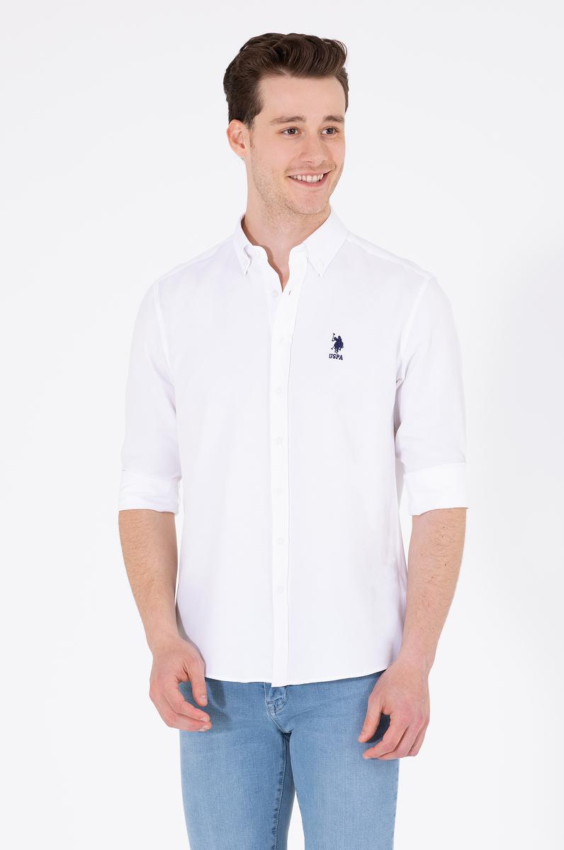 Erkek Beyaz Uzun Kollu Basic Gömlek