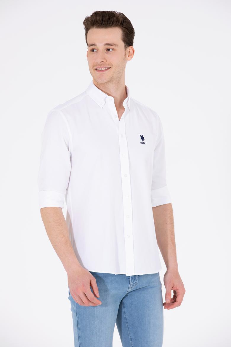 Erkek Beyaz Uzun Kollu Basic Gömlek - 50262934008