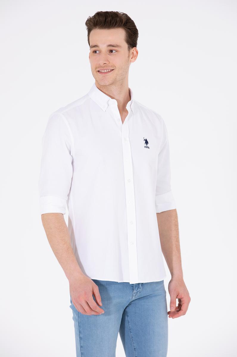 Erkek Beyaz Uzun Kollu Basic Gömlek