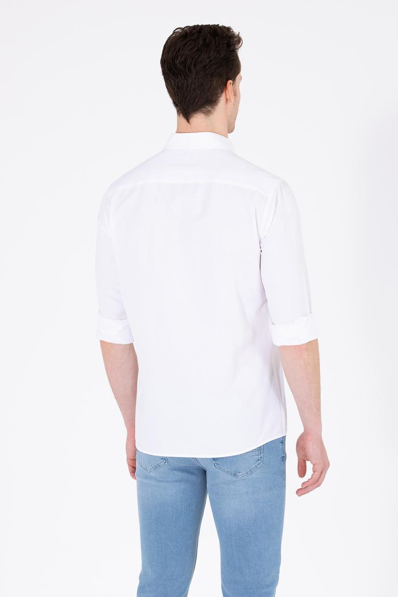 Erkek Beyaz Uzun Kollu Basic Gömlek - 50262934008