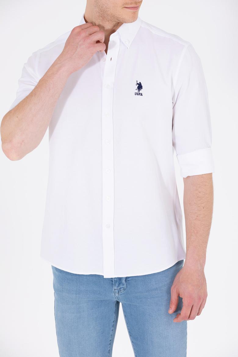 Erkek Beyaz Uzun Kollu Basic Gömlek - 50262934008