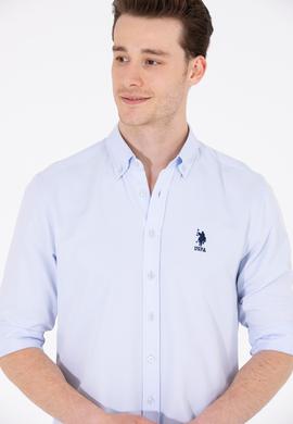 Erkek Açık Mavi Uzun Kollu Basic Gömlek - 50262934012