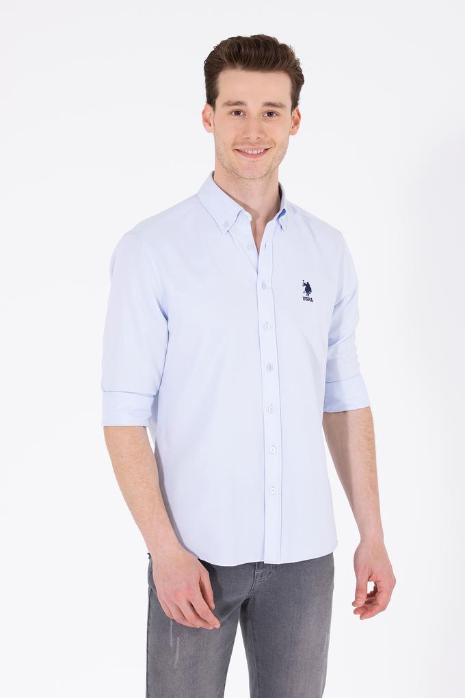 Erkek Açık Mavi Uzun Kollu Basic Gömlek