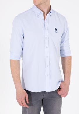 Erkek Açık Mavi Uzun Kollu Basic Gömlek - 50262934012