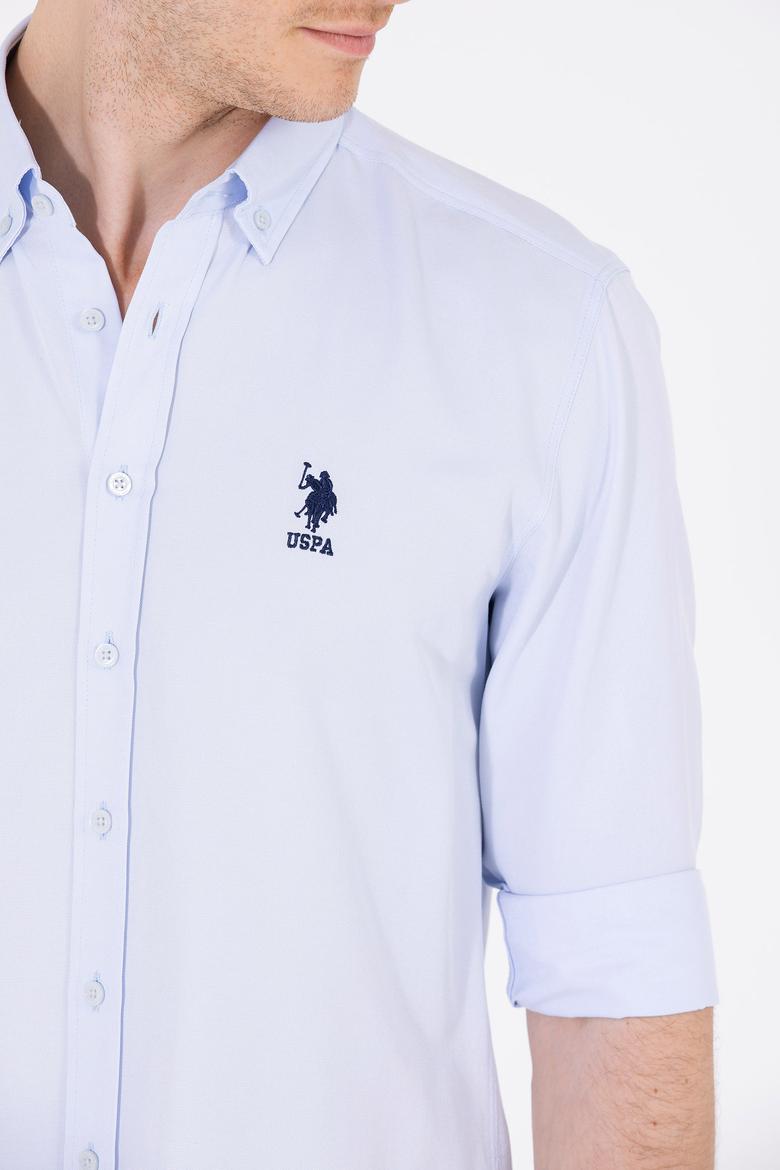 Erkek Açık Mavi Uzun Kollu Basic Gömlek - 50262934012