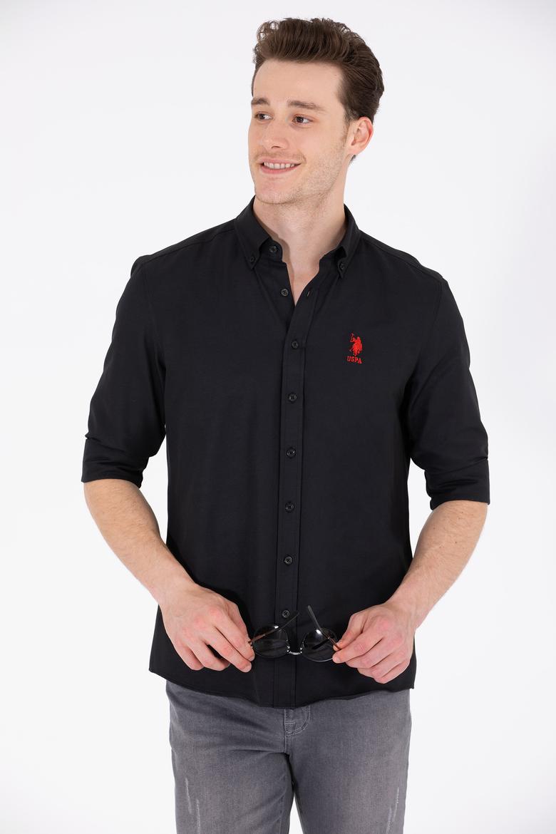 Erkek Siyah Uzun Kollu Basic Gömlek - 50262934021