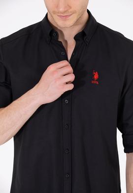 Erkek Siyah Uzun Kollu Basic Gömlek - 50262934021