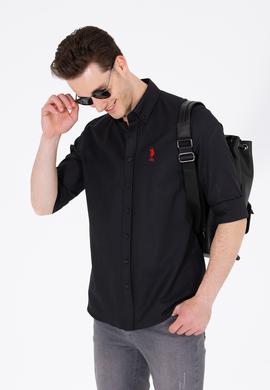 Erkek Siyah Uzun Kollu Basic Gömlek - 50262934021