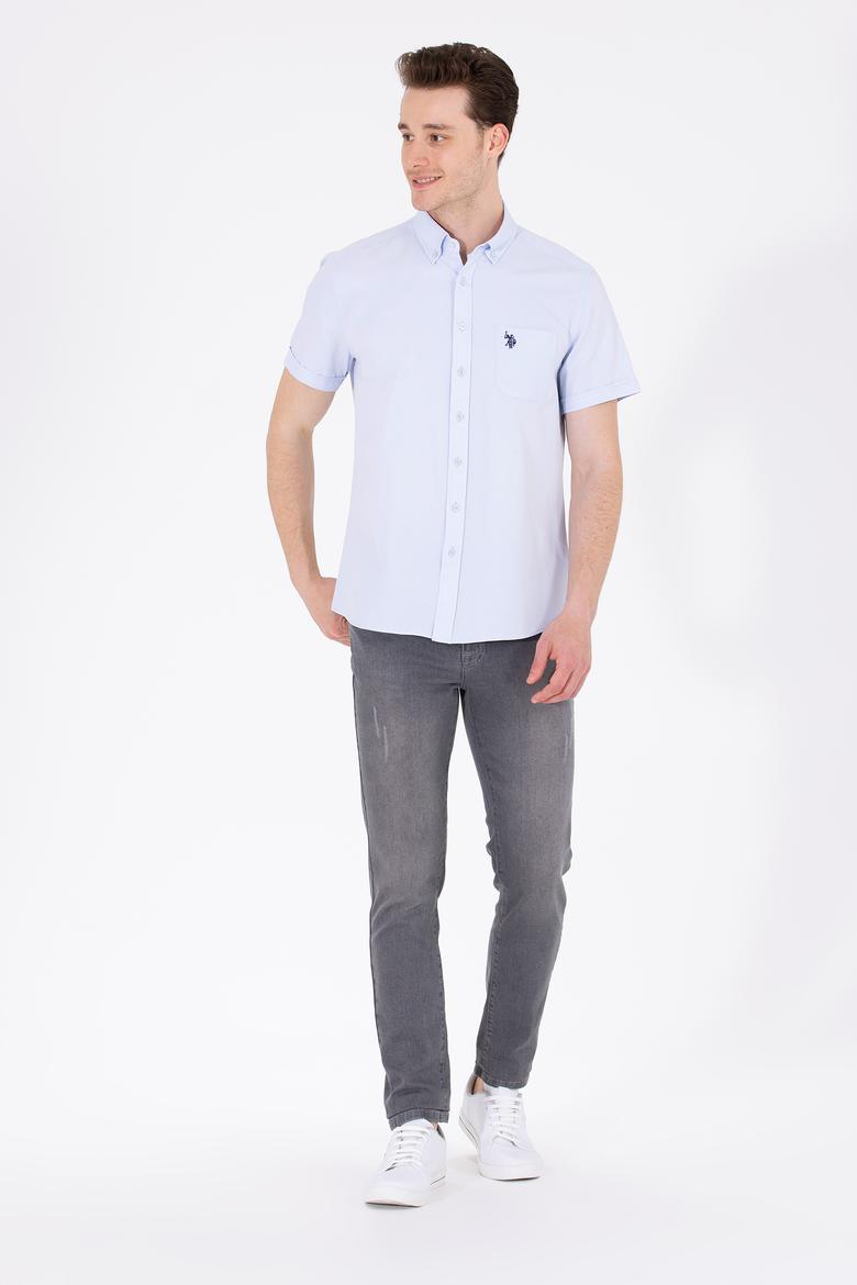 Erkek Açık Mavi Kısa Kollu Gömlek - 50262942024