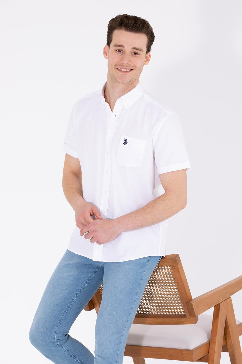 Erkek Beyaz Kısa Kollu Gömlek