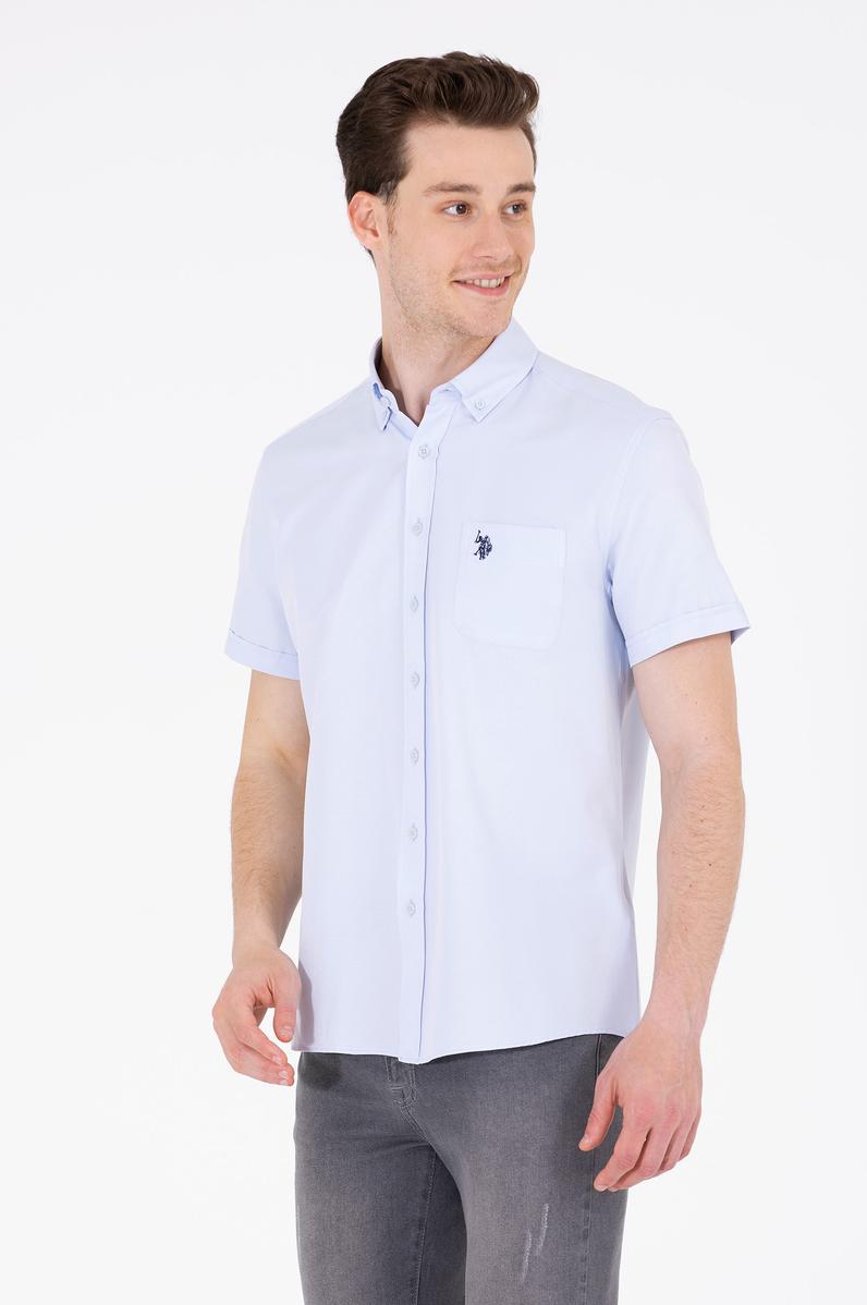 Erkek Açık Mavi Kısa Kollu Gömlek