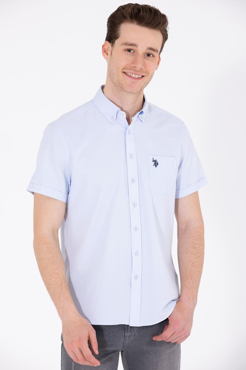 Erkek Açık Mavi Kısa Kollu Gömlek