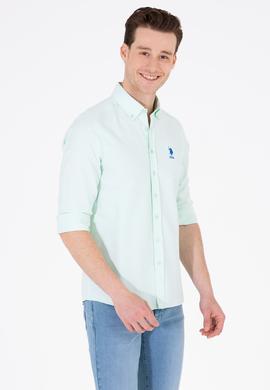 Erkek Su Yeşili Uzun Kollu Basic Gömlek - 50262980089