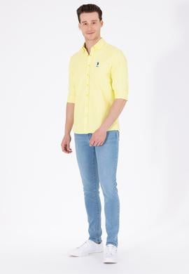 Erkek Neon Sarı Uzun Kollu Basic Gömlek - 50262980102