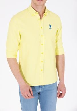 Erkek Neon Sarı Uzun Kollu Basic Gömlek - 50262980102