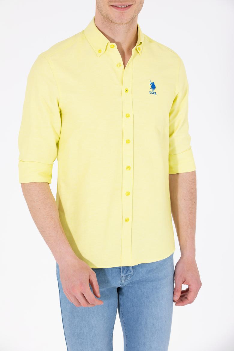 Erkek Neon Sarı Uzun Kollu Basic Gömlek - 50262980102