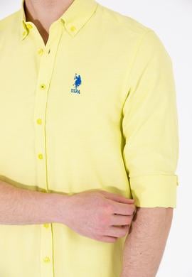 Erkek Neon Sarı Uzun Kollu Basic Gömlek - 50262980102