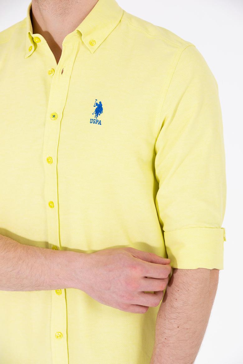 Erkek Neon Sarı Uzun Kollu Basic Gömlek - 50262980102