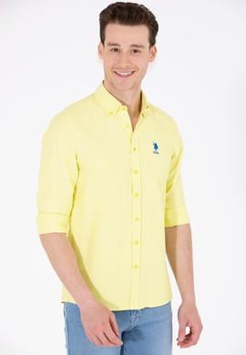 Erkek Neon Sarı Uzun Kollu Basic Gömlek - 50262980102