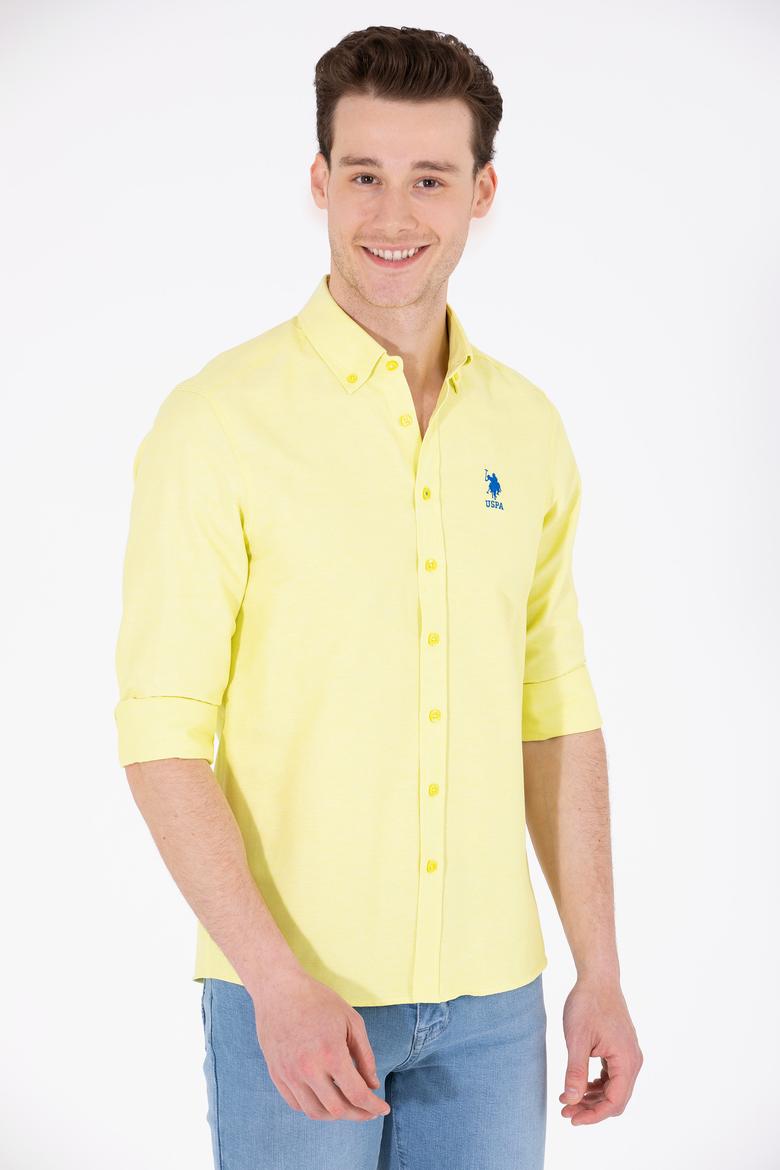 Erkek Neon Sarı Uzun Kollu Basic Gömlek - 50262980102