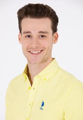 Erkek Neon Sarı Uzun Kollu Basic Gömlek - 50262980102