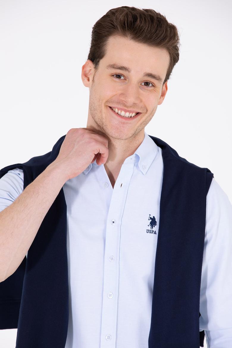 Erkek Açık Mavi Uzun Kollu Basic Gömlek - 50262980008