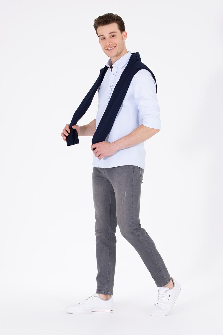 Erkek Açık Mavi Uzun Kollu Basic Gömlek - 50262980008