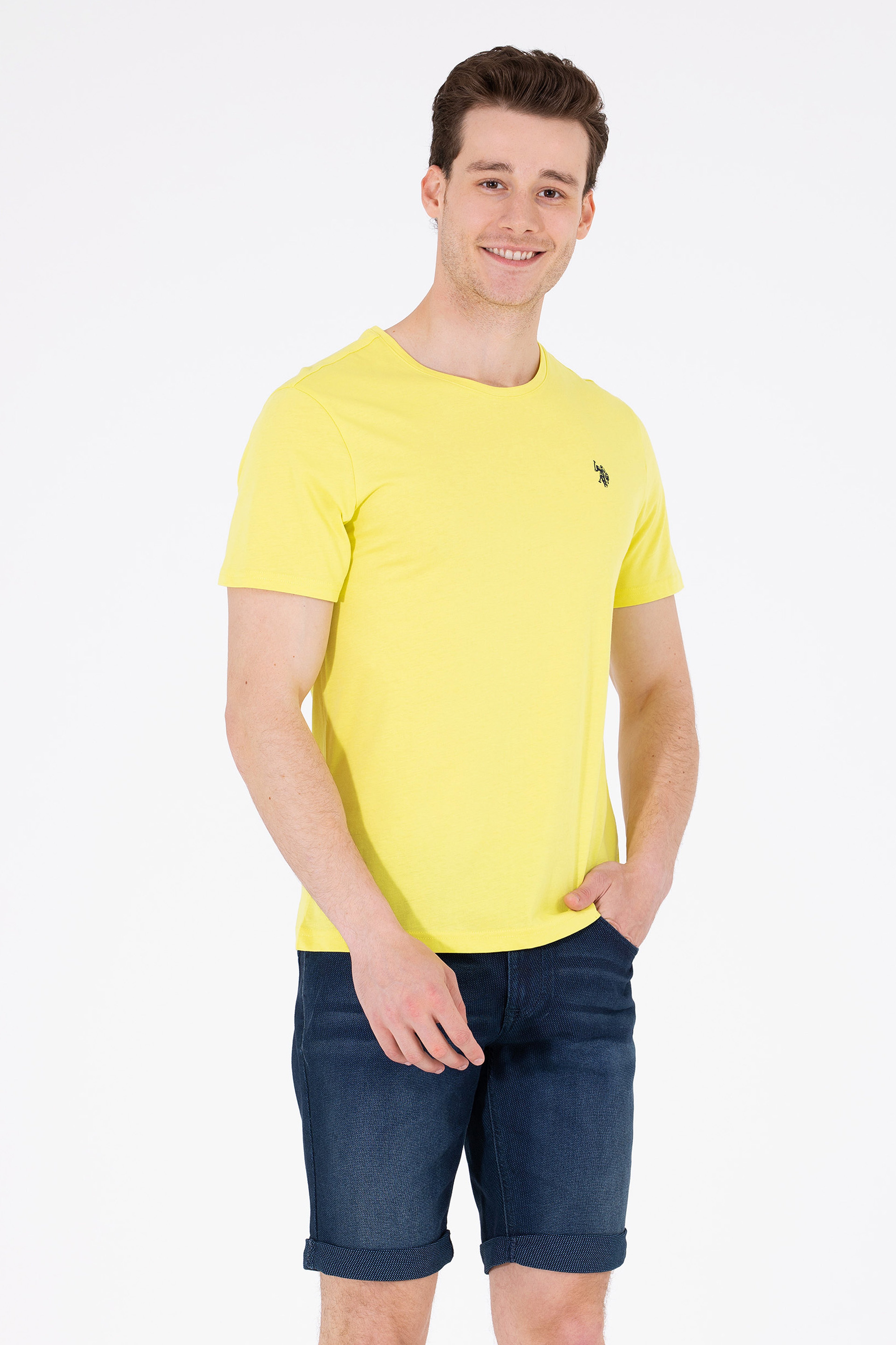 Erkek Citron Basic Bisiklet Yaka Tişört