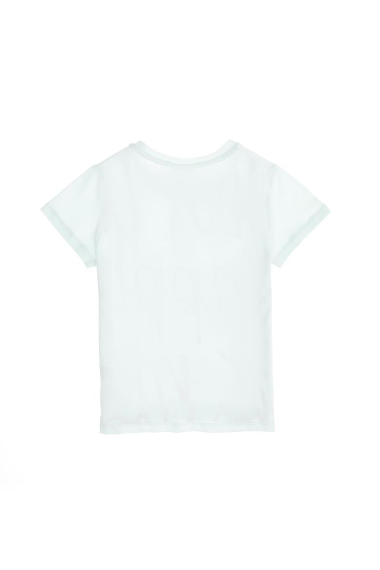 Çocuk Su Yeşili Bisiklet Yaka Tişört - 50265381015