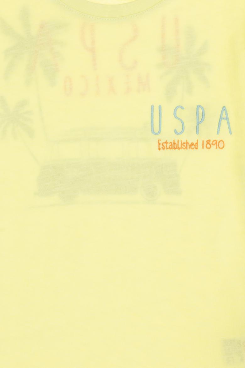 Çocuk Açık Sarı Bisiklet Yaka Tişört - 50263486037