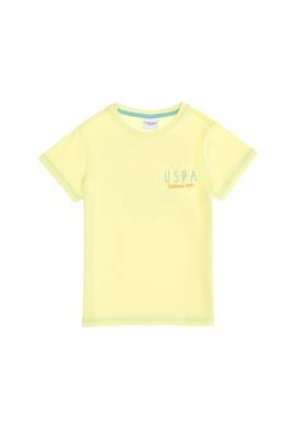 Çocuk Açık Sarı Bisiklet Yaka Tişört - 50263486037