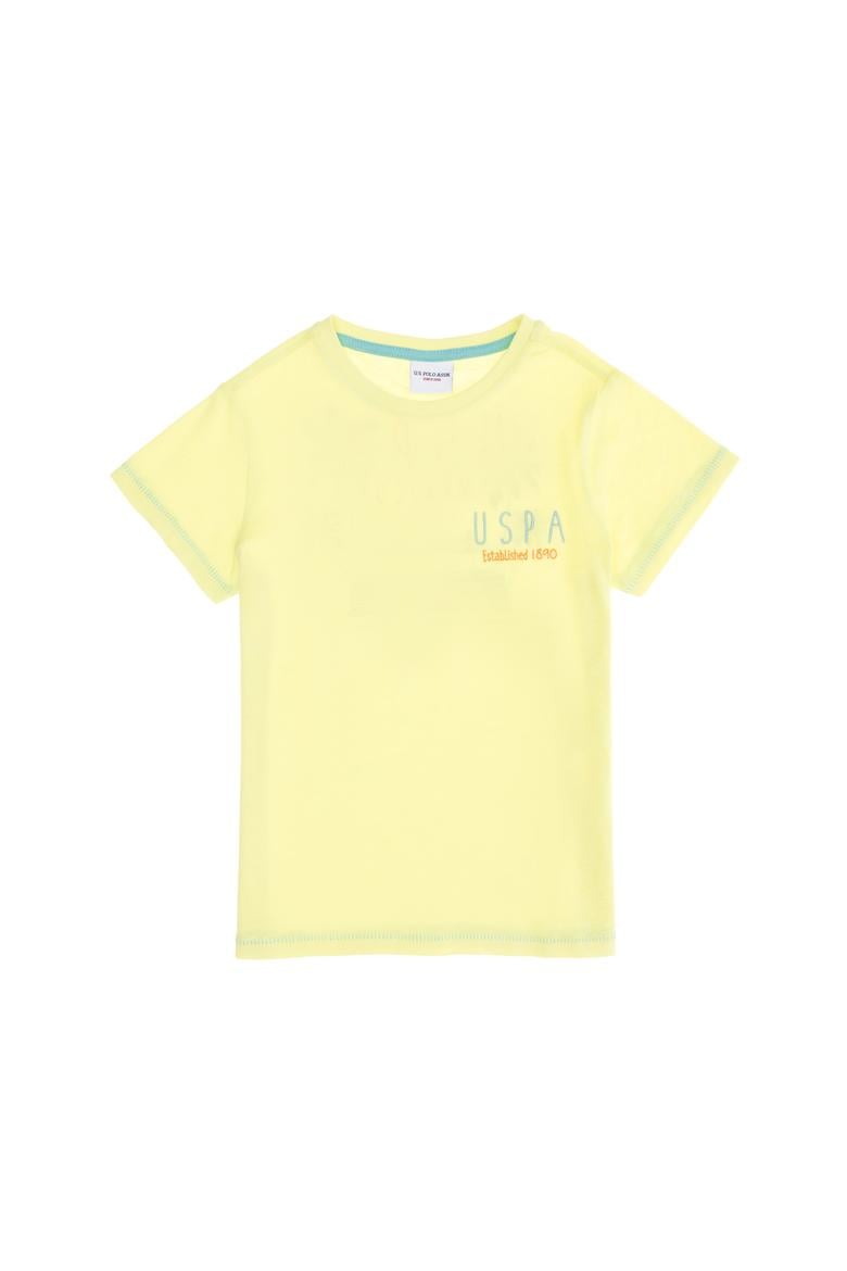 Çocuk Açık Sarı Bisiklet Yaka Tişört