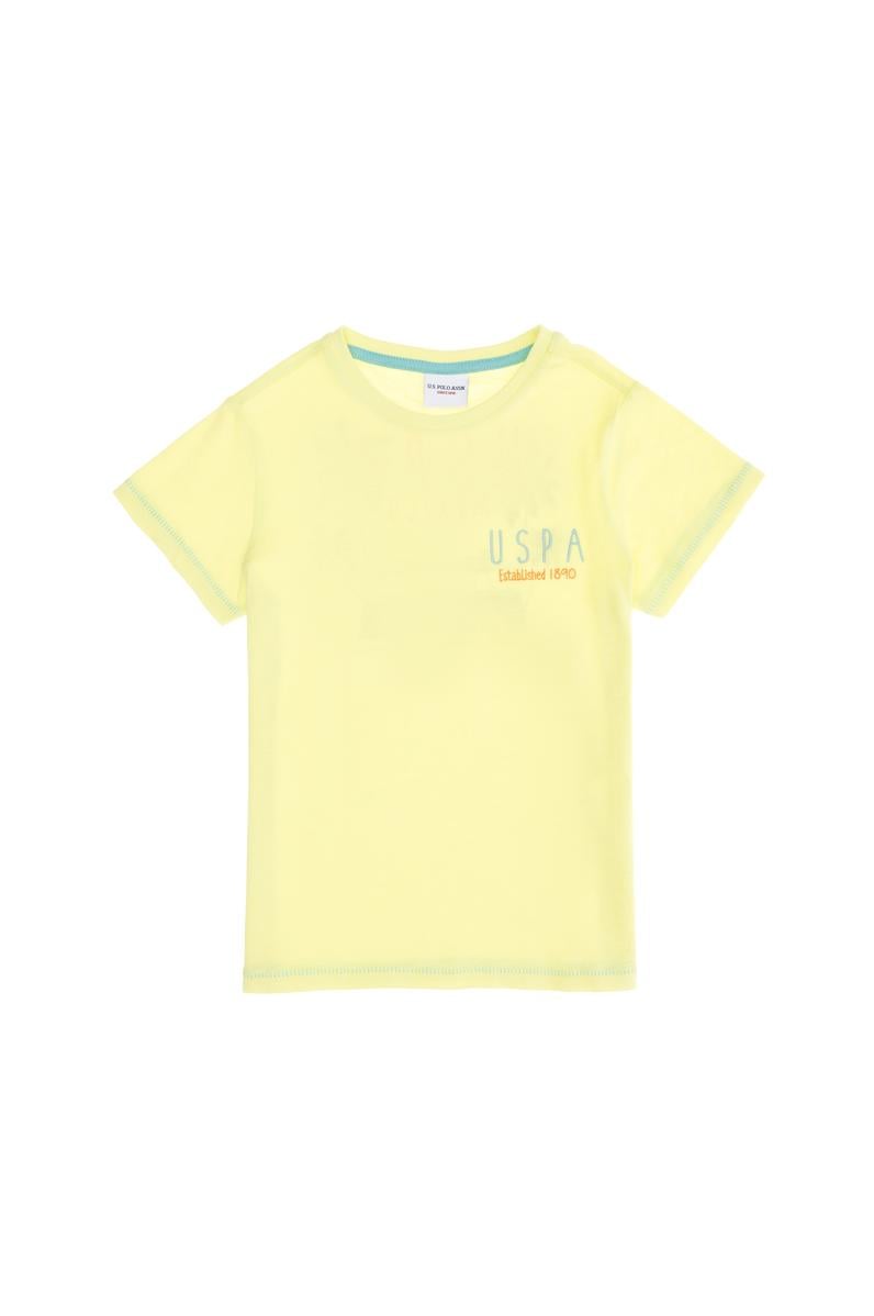 Çocuk Açık Sarı Bisiklet Yaka Tişört