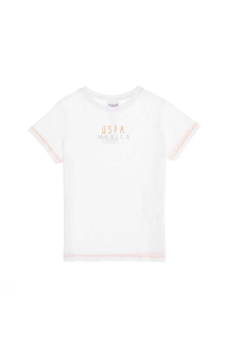 Çocuk Beyaz Bisiklet Yaka Tişört