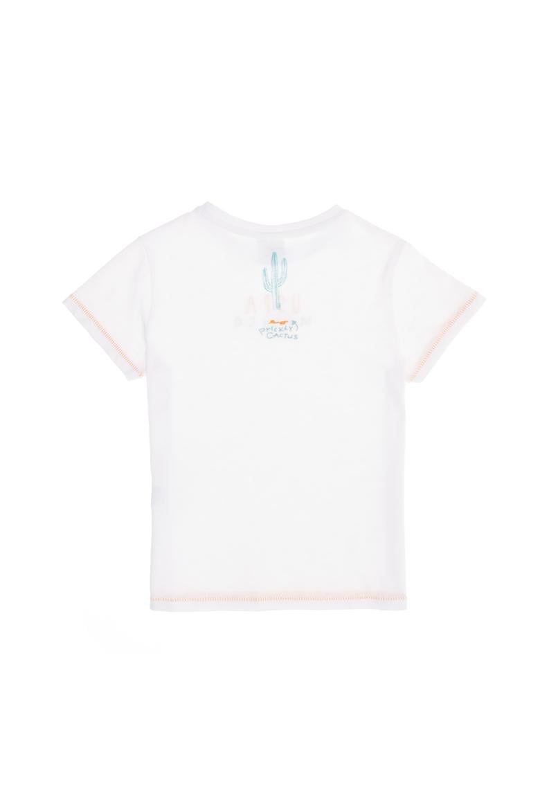 Çocuk Beyaz Bisiklet Yaka Tişört - 50263491002