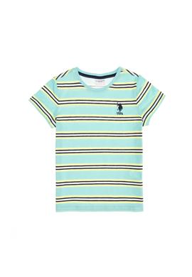 Çocuk Mint Yeşili Bisiklet Yaka Tişört - 50263484019